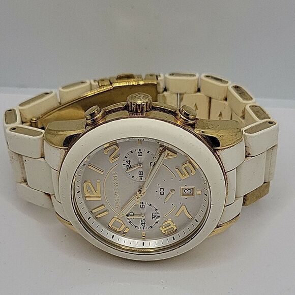 Michael Kors Mercer MK5889 Women's White Silicone Analog Dial Quartz Watch AM291 - Picture 8 of 11